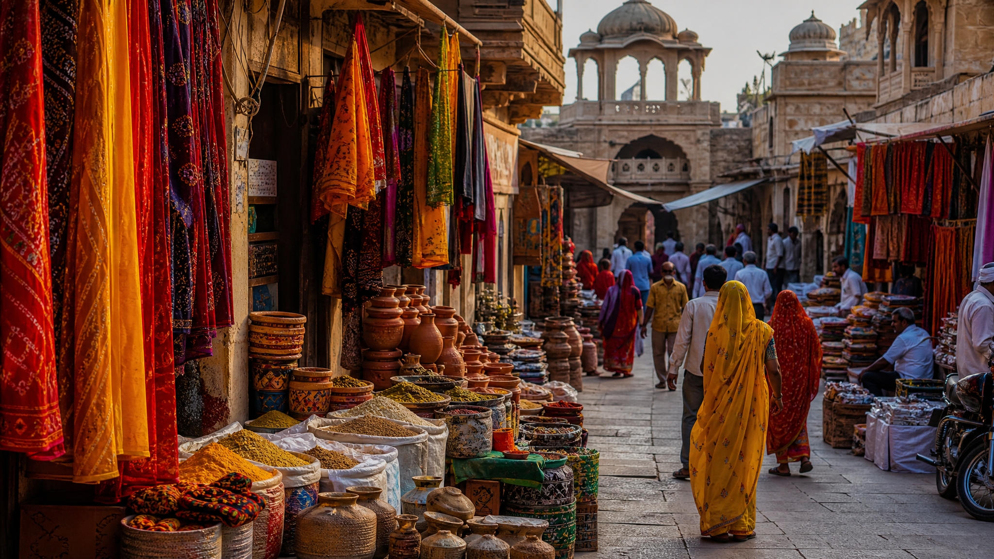 AI generated market street inspired by local culture in Baran Rajasthan